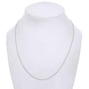 Vintage Italian Sterling Silver 925 0.8mm Box Chain Necklace 16"-18"